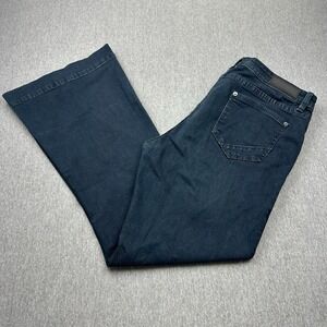 Rock & Roll Denim MidRise Trouser Flare Jeans Womens 35x32 Dark‎ Wash